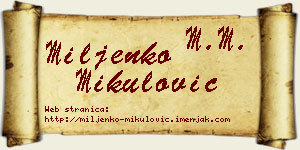 Miljenko Mikulović vizit kartica